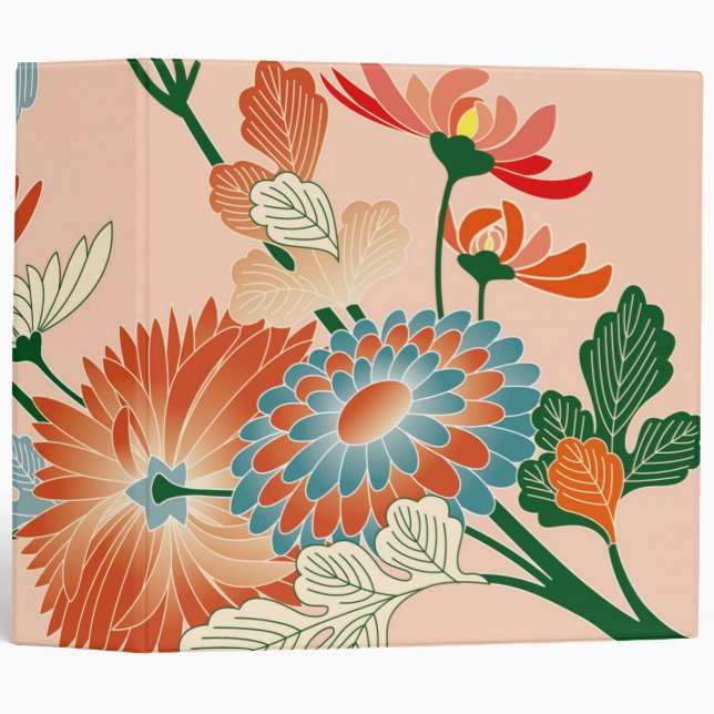 Chrysanthemum Flower, Japanese Design Binder (Front/Spine)