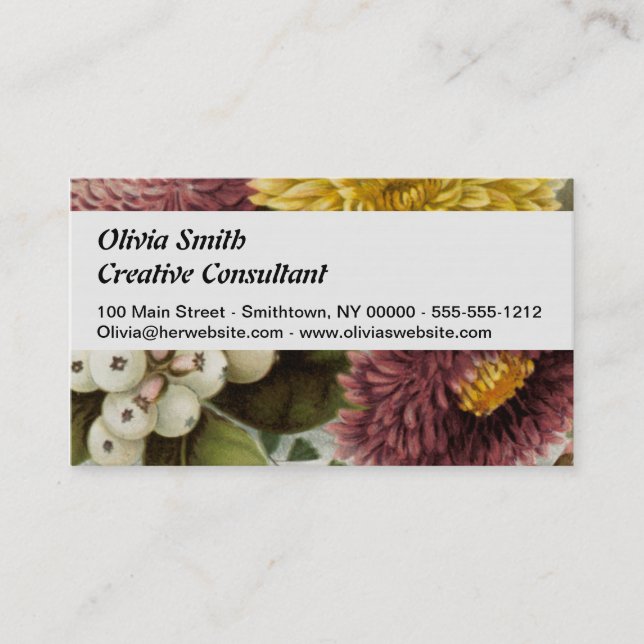 Chrysanthemum Flower Mum Floral Business Card (Front)