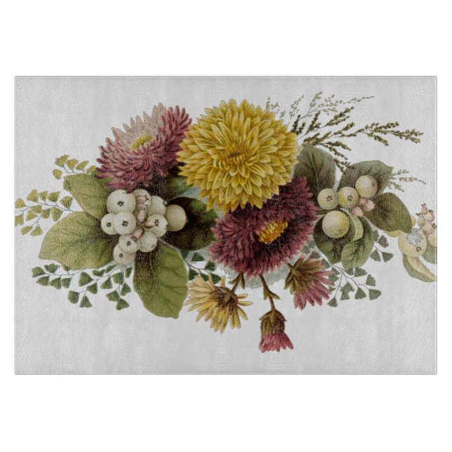 Chrysanthemum Flower Mum Floral Cutting Board (Front)