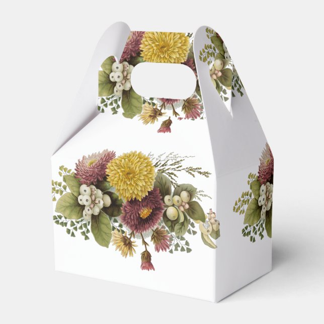 Chrysanthemum Flower Mum Floral Favor Box (Front Side)
