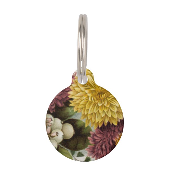Chrysanthemum Flower Mum Floral Pet Tag (Front)