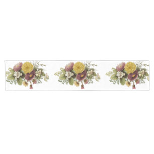 Chrysanthemum Flower Mum Floral Short Table Runner