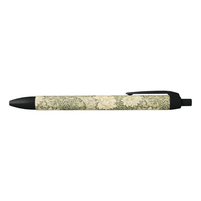 Chrysanthemum Flower Pattern (by William Morris) Black Ink Pen (Top)