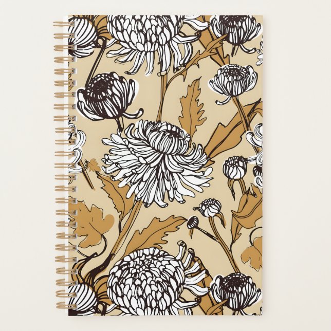 Chrysanthemum Flower Seamless Pattern Planner (Front)