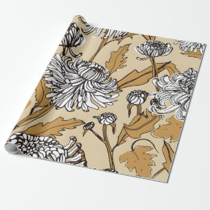 Chrysanthemum Flower Seamless Pattern Wrapping Paper