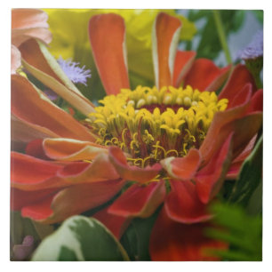 Chrysanthemum flower tile