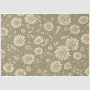 Chrysanthemum flower vintage ephemera pattern tissue paper