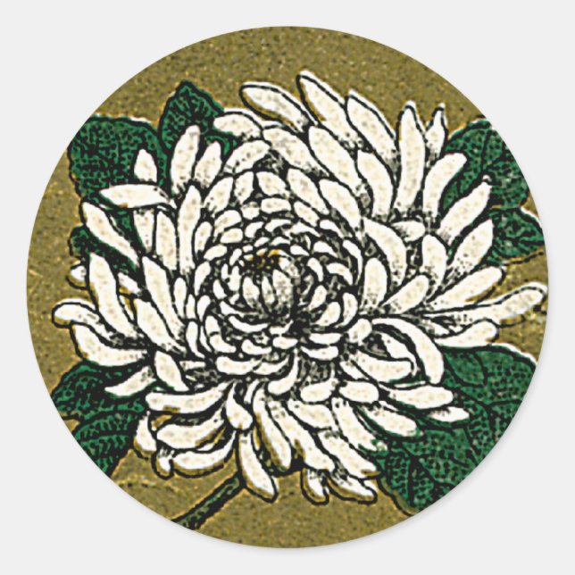 Chrysanthemum Flower Vintage japonais Étiquette de (Devant)