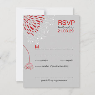 Chrysanthemum Flowers Floral Elegant Wedding RSVP Card