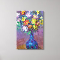 Chrysanthemum Flowers in a Vase Monet Fine Art