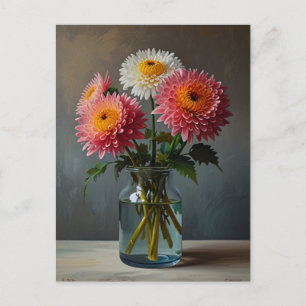 Chrysanthemum flowers postcard