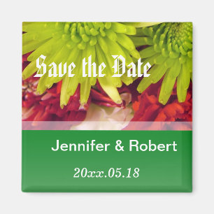 chrysanthemum flowers save the date magnet
