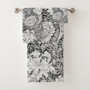 Chrysanthemum Grey, William Morris Bath Towel Set