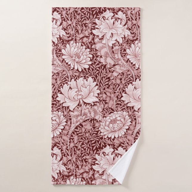 Chrysanthemum Maroon, William Morris (Serviette de bain)