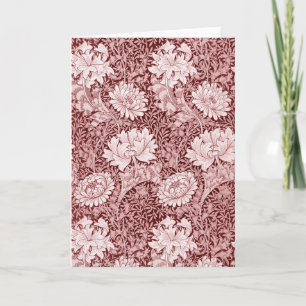 Chrysanthemum Maroon, William Morris Card