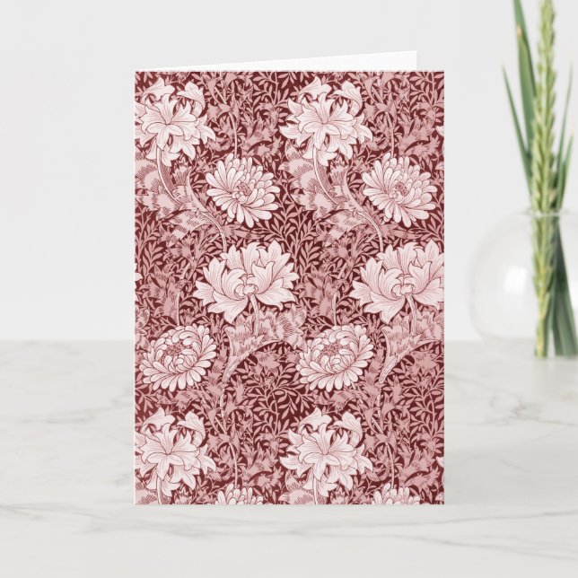 Chrysanthemum Maroon, William Morris Card (Front)