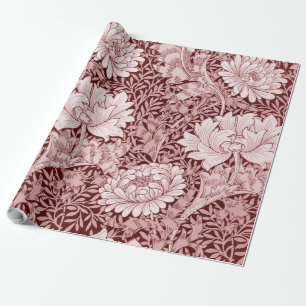 Chrysanthemum Maroon, William Morris Wrapping Paper