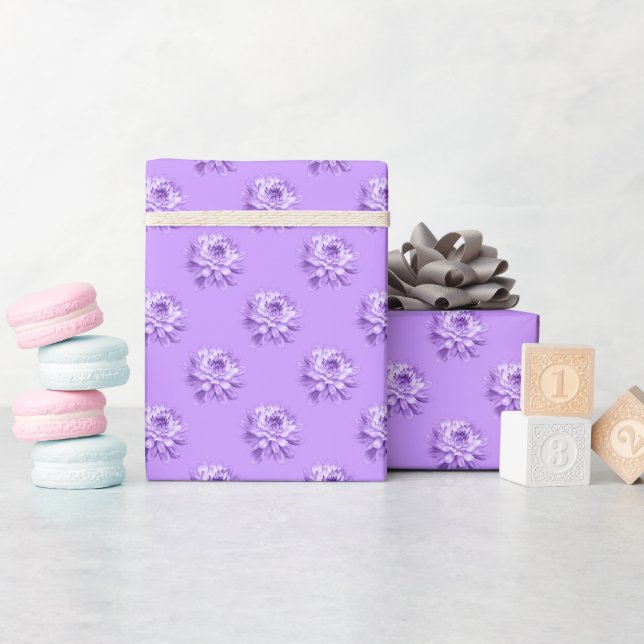 Chrysanthemum Pattern - Easter Purple Wrapping Paper (Baby Shower)