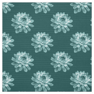 Chrysanthemum Pattern - Moss Green Fabric
