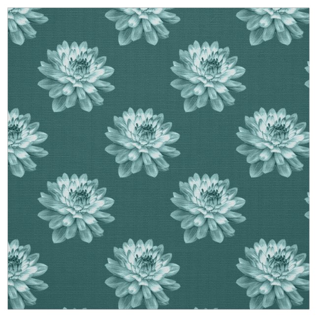 Chrysanthemum Pattern - Moss Green Fabric (Swatch)