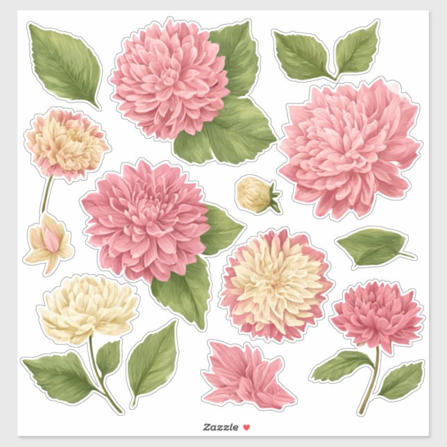 Chrysanthemum Peach Cream Custom Vinyl (Sheet)