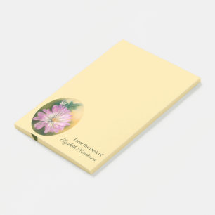 Chrysanthemum Pink and Cream Pastel Floral Post-it Notes