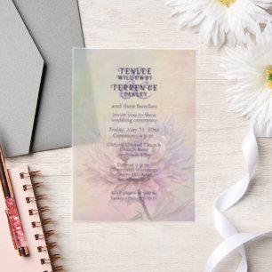 Chrysanthemum Pink Purple Wedding Invitation