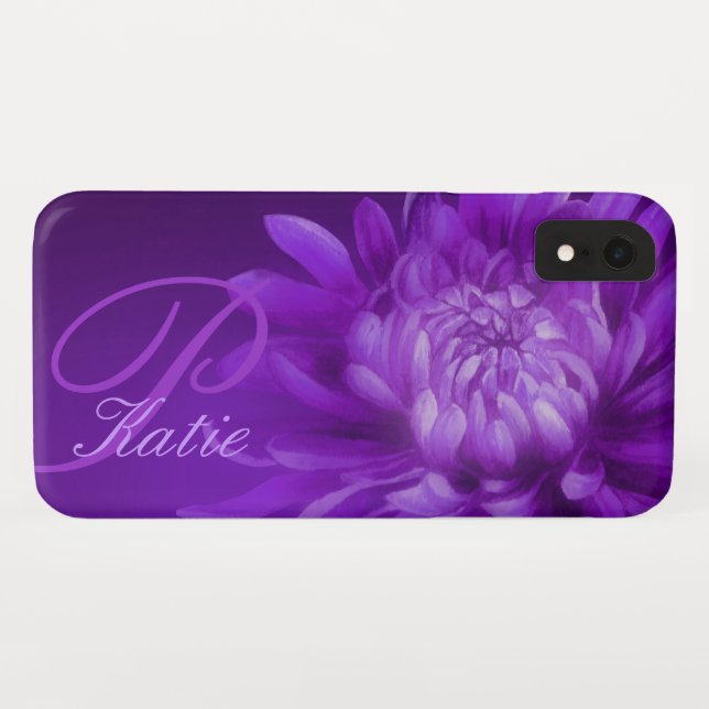 Chrysanthemum purple custom name iphone case (Back (Horizontal))