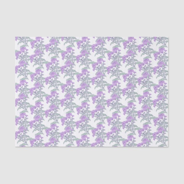 Chrysanthemum purple green white tissue paper (Front)
