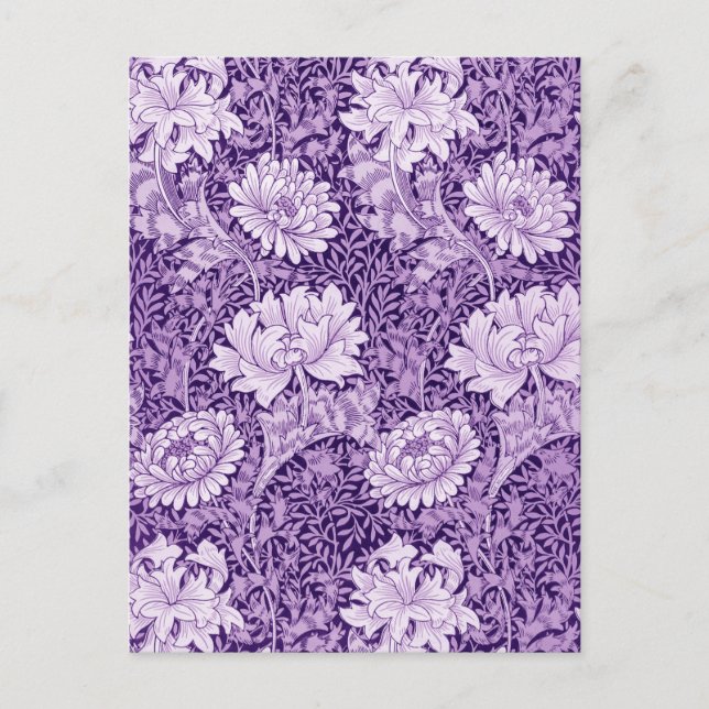 Chrysanthemum Purple, William Morris Postcard (Front)
