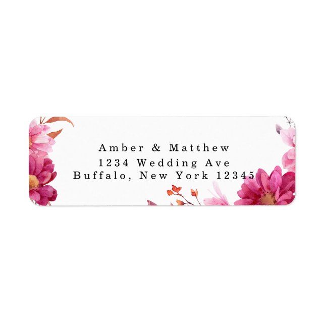 Chrysanthemum rose Hot Mariage Adresse de retour (Devant)