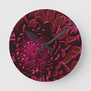 Chrysanthemum Round Clock