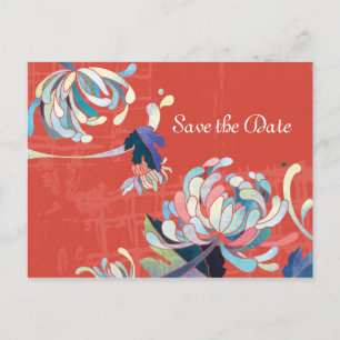 Chrysanthemum Save the Date Wedding Postcards