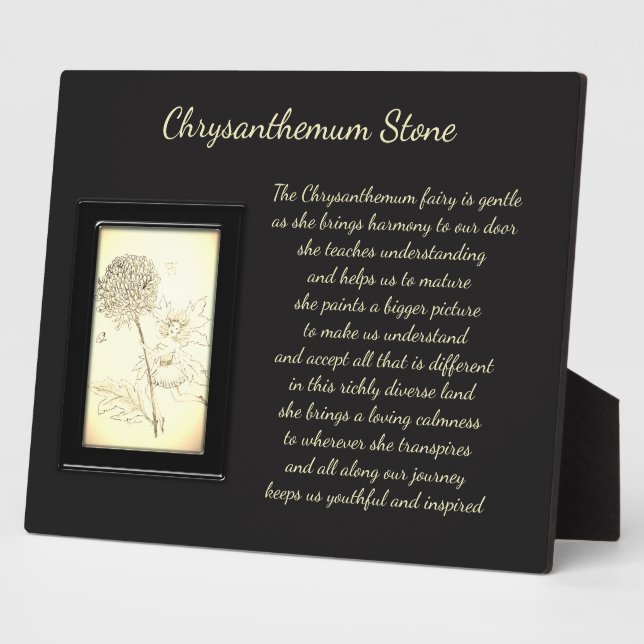 Chrysanthemum Stone Crystal Fairy Plaque (Side)