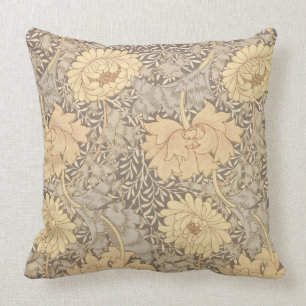 'Chrysanthemum' wallpaper design, 1876 Throw Pillow
