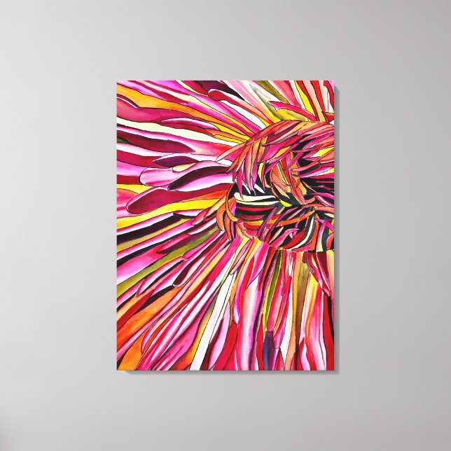 Chrysanthemum watercolor art flower poster canvas print (Front)