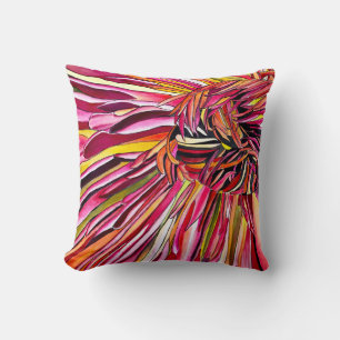 Chrysanthemum watercolor art flower throw pillow