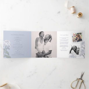 Chrysanthemum white flower drawing Tri-Fold programme