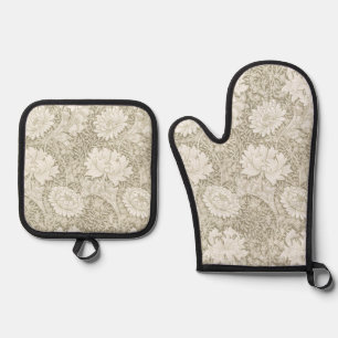 Chrysanthemum, William Morris Oven Mitt & Pot Holder Set