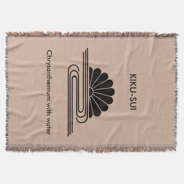 Chrysanthemum with water throw blanket (Front)
