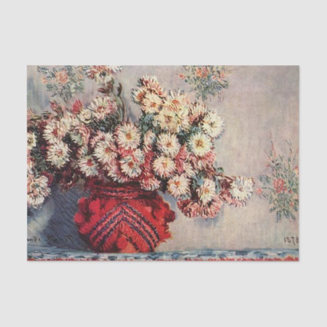 Chrysanthemums by Claude Monet Tissue Paper (Front)