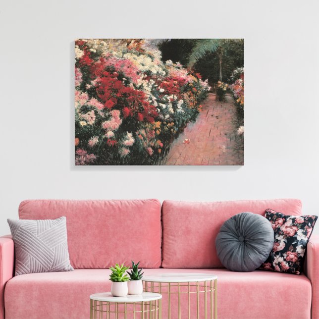 Chrysanthemums by Dennis Bunker Miller, Fine Art Canvas Print (Insitu(LivingRoom))