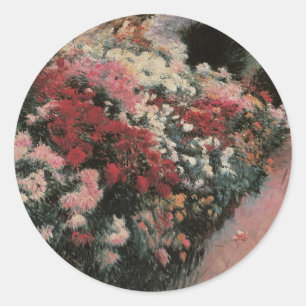 Chrysanthemums by Dennis Bunker Miller, Fine Art Classic Round Sticker