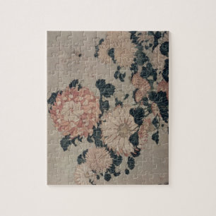 Chrysanthemums (colour woodblock) jigsaw puzzle