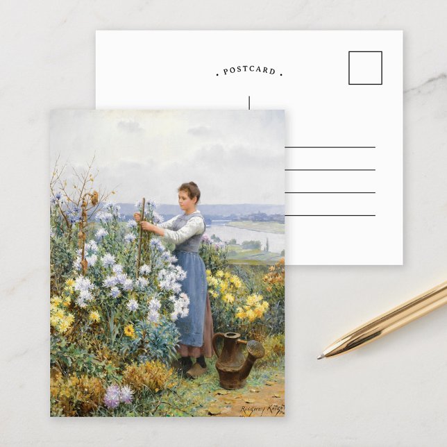Chrysanthemums | Daniel Ridgway Knight Postcard (Creator Uploaded)