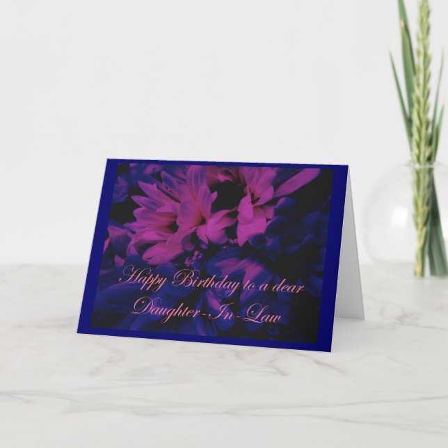 Chrysanthemums Daughter-In-Law Birthday Card (Front)