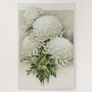 Chrysanthemums – Elegant Vintage Botanical Jigsaw Puzzle