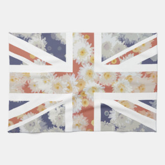 Chrysanthemums Flower Union Jack British(UK) Flag Kitchen Towel