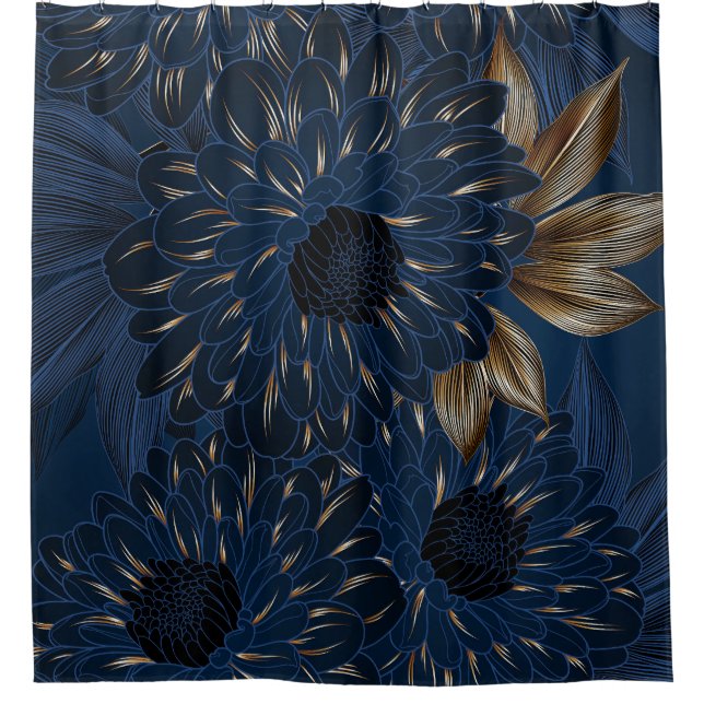 Chrysanthemums hand-drawn, elegant floral pattern. (Front)