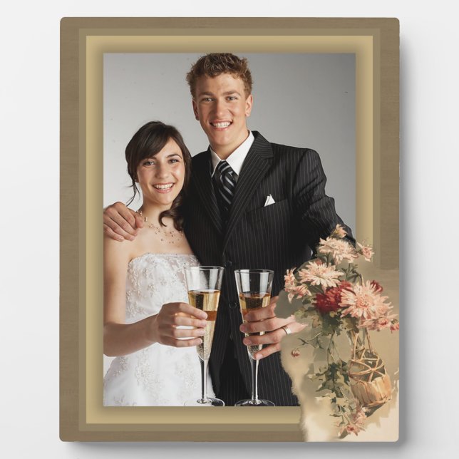 Chrysanthemums in a Bottle Plaque (Front)